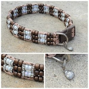 Custom Handmade Beaded Bling Dog Collar